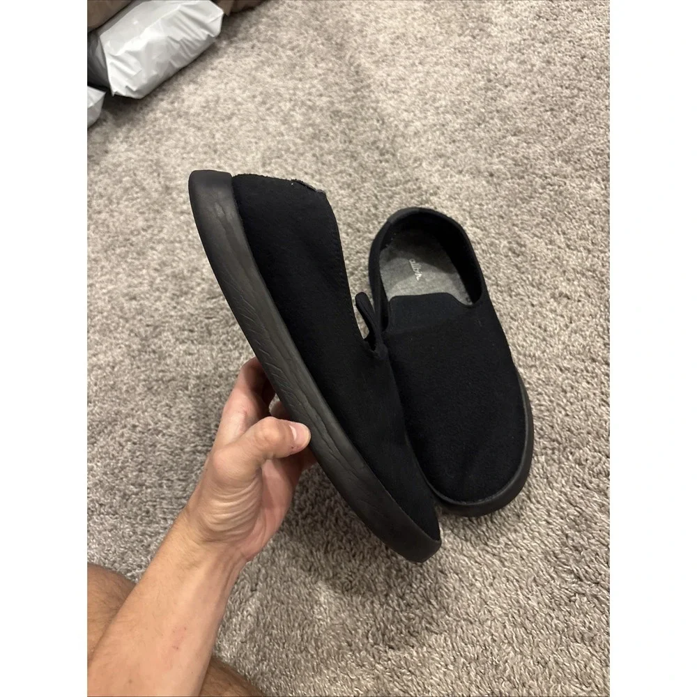 Allbirds Wool Lounger Shoes Men's 11 All Black Merino Slip On Sneakers Loafers